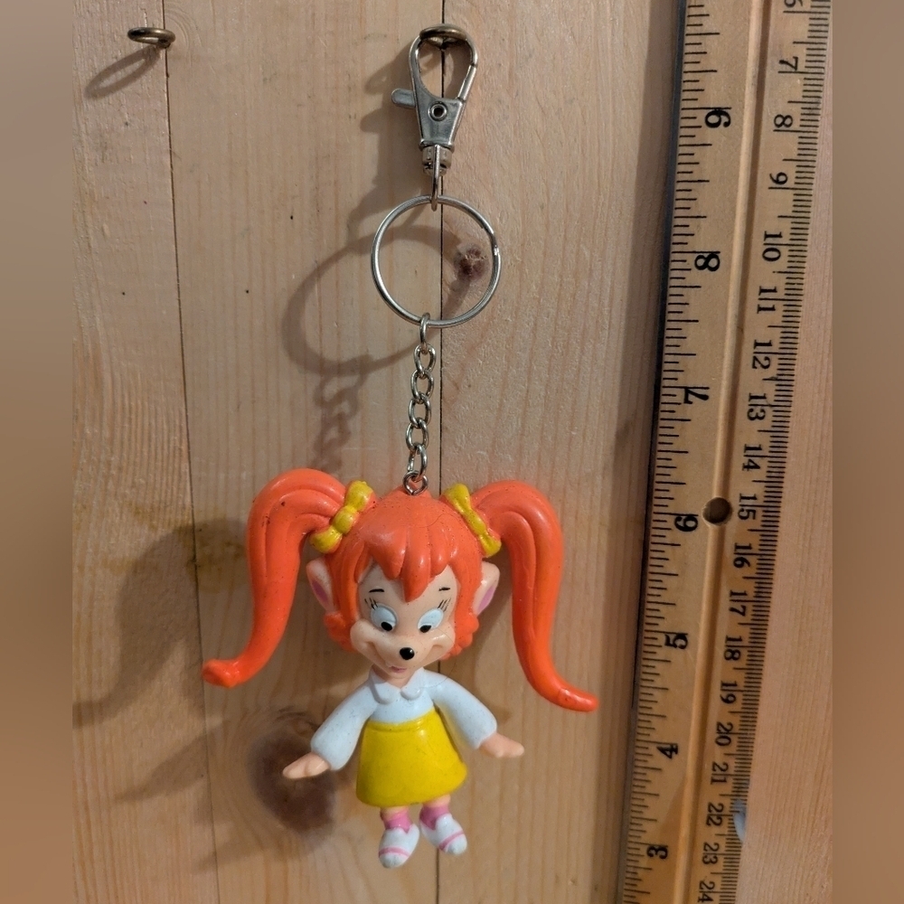 Kids Cartoon Character Keychain with Orange Hair Handmade